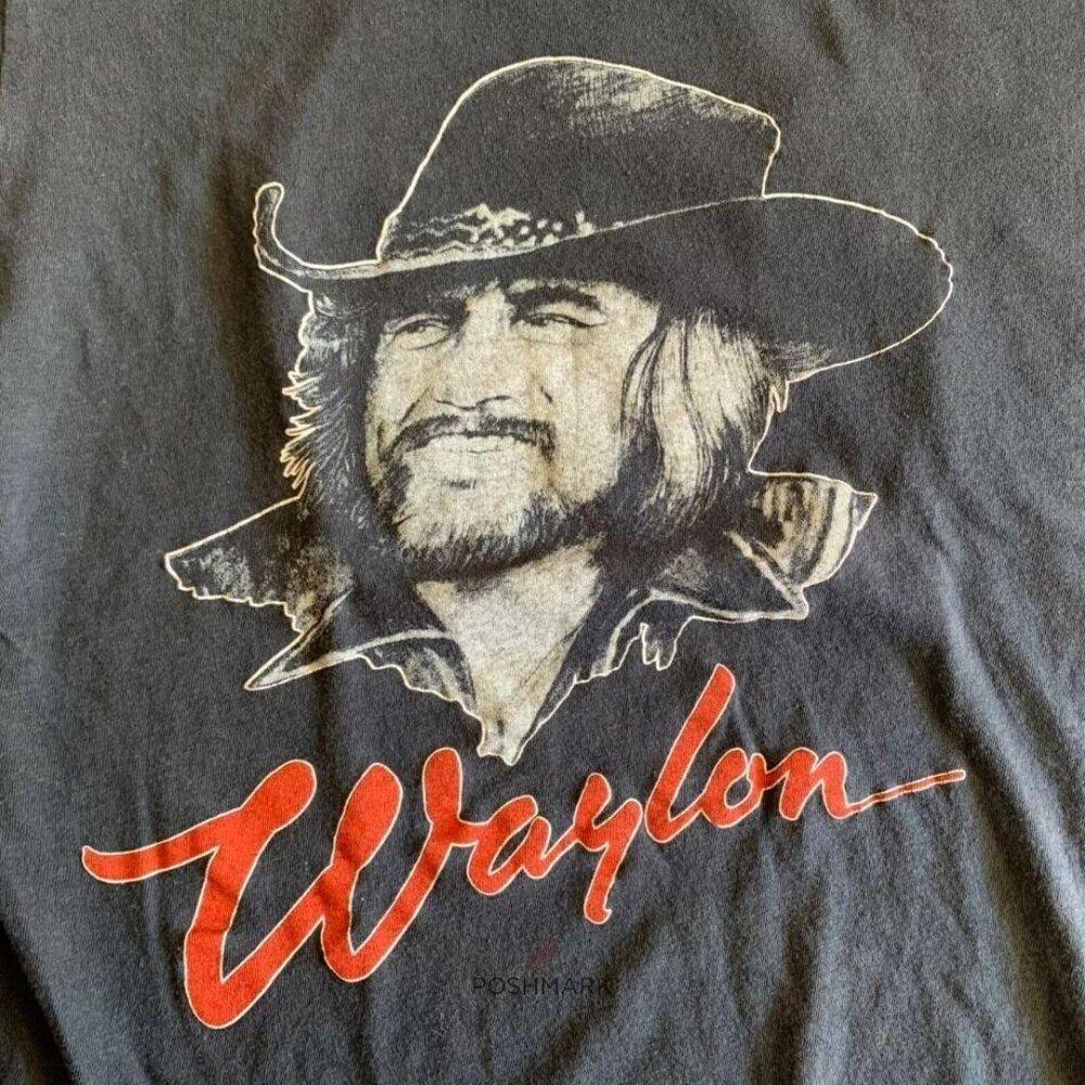 Waylon Jennings Waylon Jennings Black Unisex Unisex Shirt Sweatshirt Retro